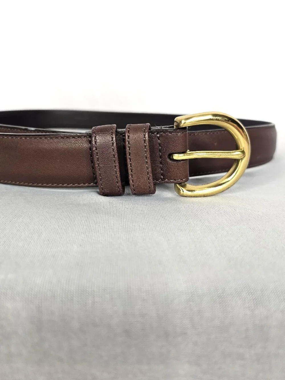 Coach 8400 Brown Leather Belt | Solid Brass Buckle | Size Large